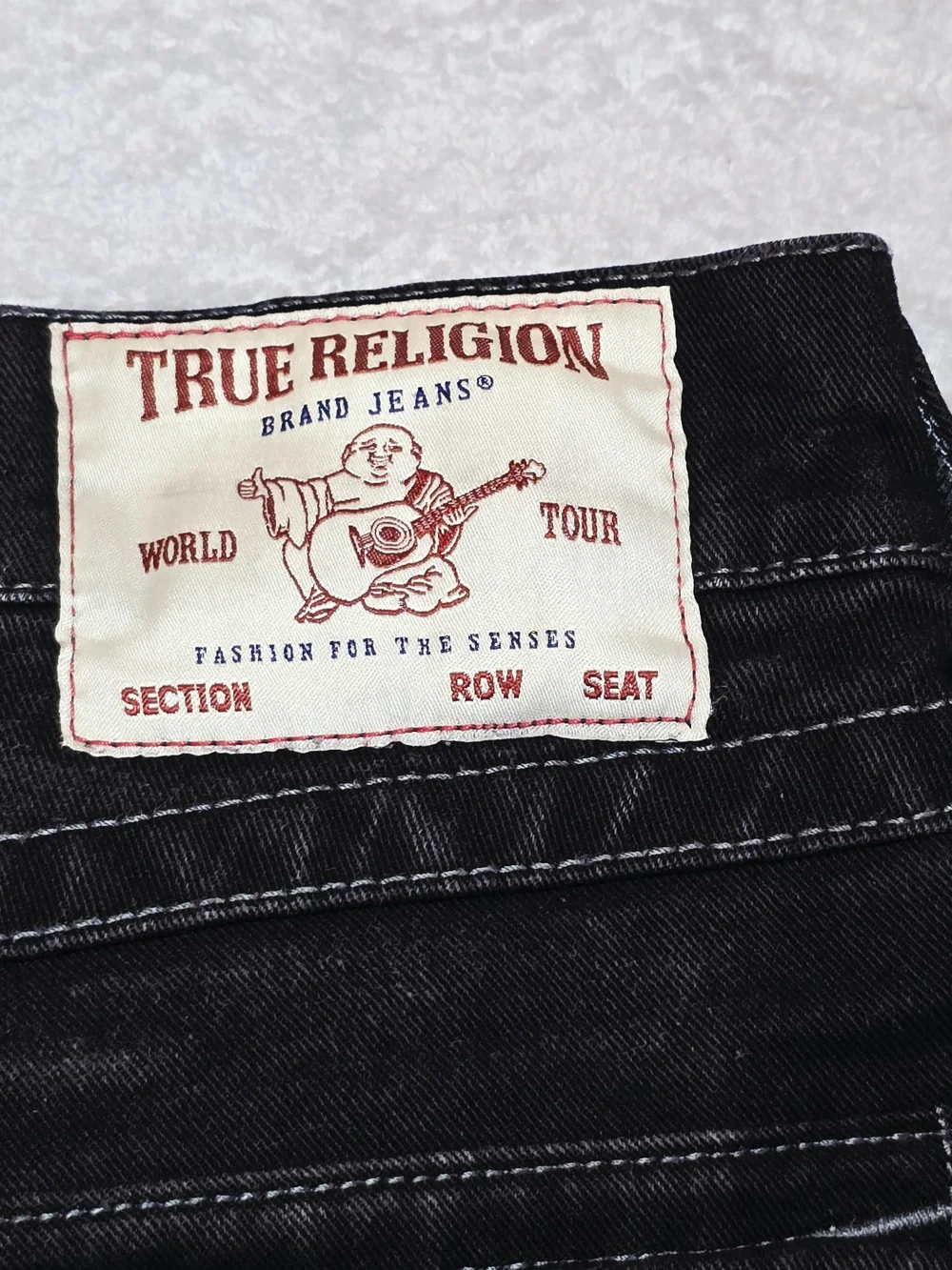 True Religion Ricky Relaxed Straight Black Jeans 32